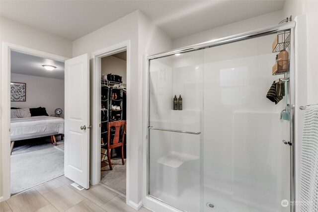 bathroom with walk in shower