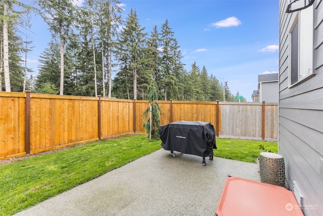 view of patio with area for grilling