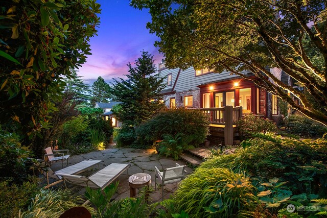 1406 Mcgilvra Blvd E, Seattle, WA 98112 - exterior space with a wooden deck and a patio area