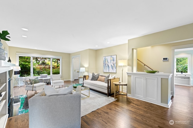 1406 Mcgilvra Blvd E, Seattle, WA 98112 - living room with a fireplace and dark wood-type flooring