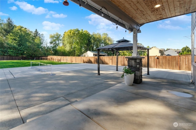 view of patio with a gazebo