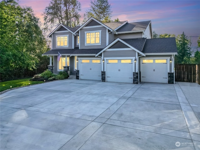 craftsman-style home featuring a garage