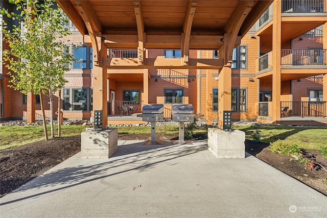 view of patio / terrace featuring a balcony and grilling area