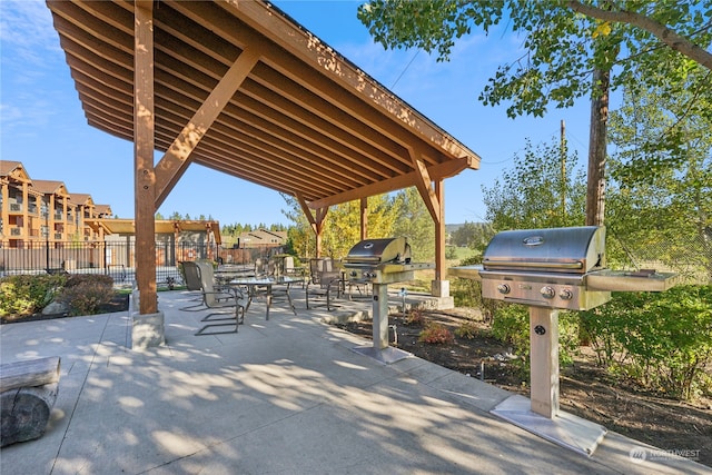 view of patio with area for grilling