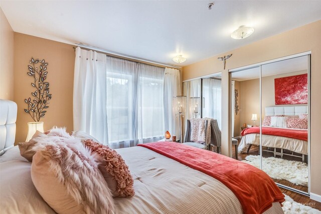 bedroom featuring wood-type flooring