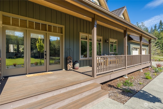 deck featuring covered porch