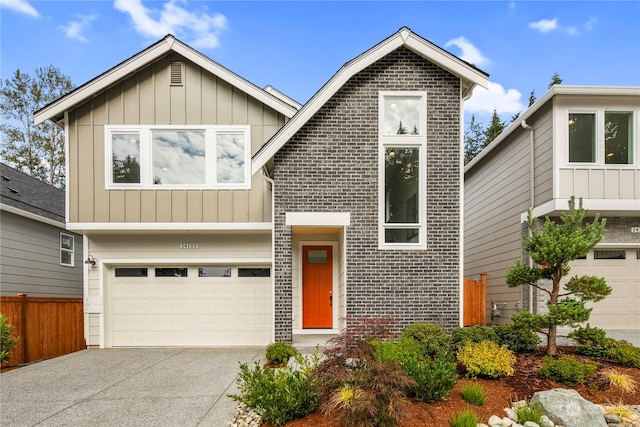 view of front of home with a garage