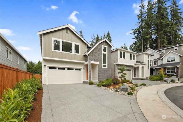 view of front of property featuring a garage