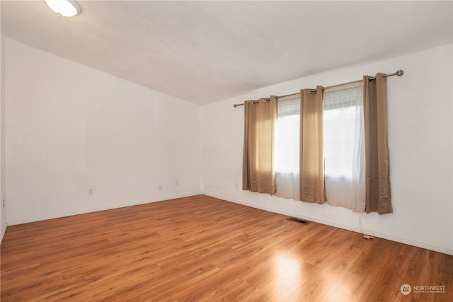 spare room featuring wood-type flooring