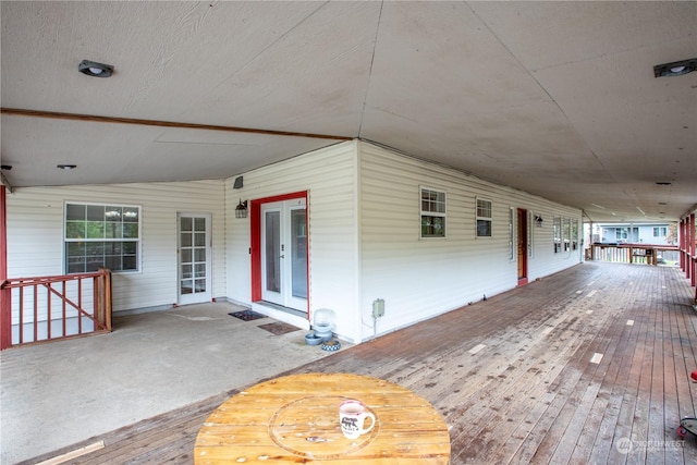 deck with french doors