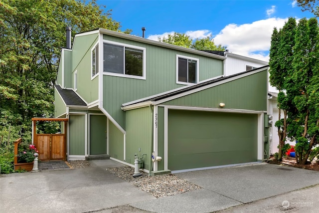 view of property featuring a garage