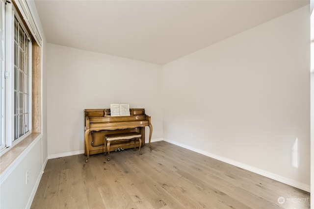 miscellaneous room with light wood-type flooring