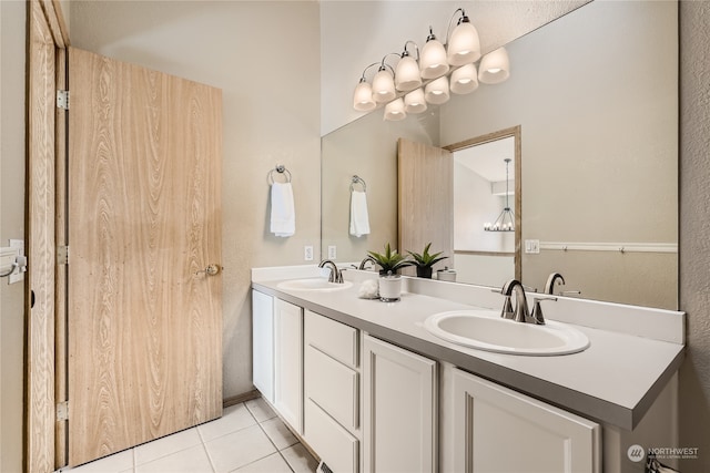 bathroom featuring vanity and tile patterned floors