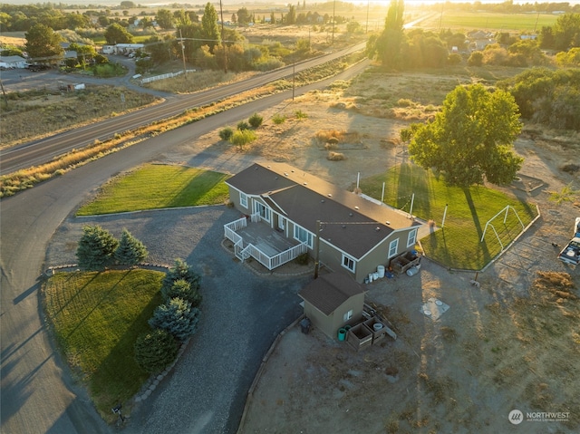 drone / aerial view featuring a rural view