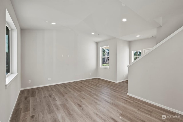 empty room featuring light hardwood / wood-style floors