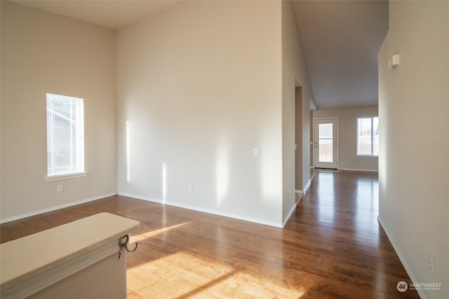 empty room featuring wood-type flooring