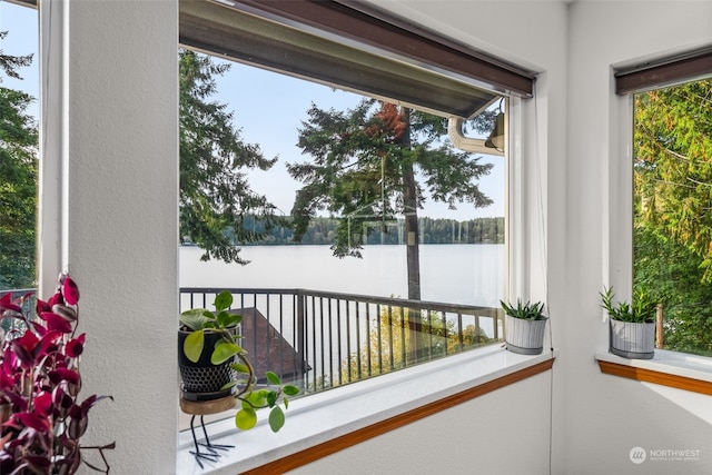 balcony with a water view