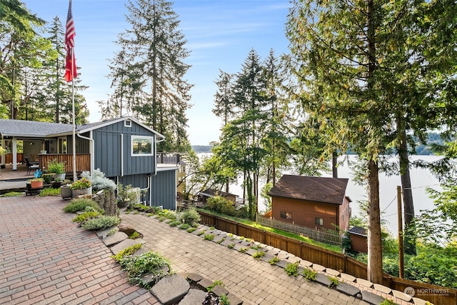 view of patio featuring a wooden deck