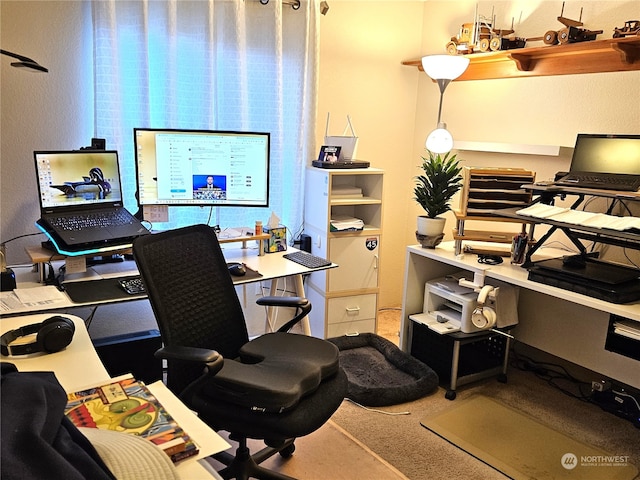 office with carpet floors