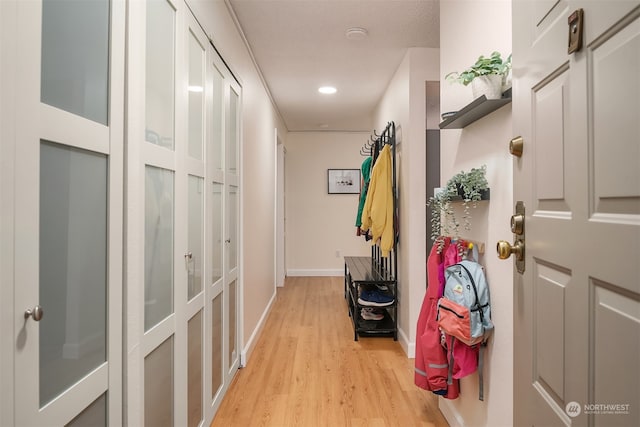 hall featuring light hardwood / wood-style floors