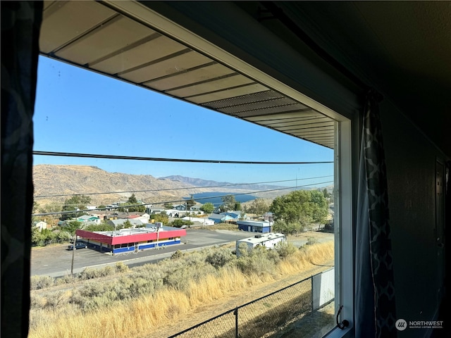 exterior space with a mountain view