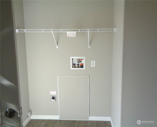 washroom with washer hookup and electric dryer hookup