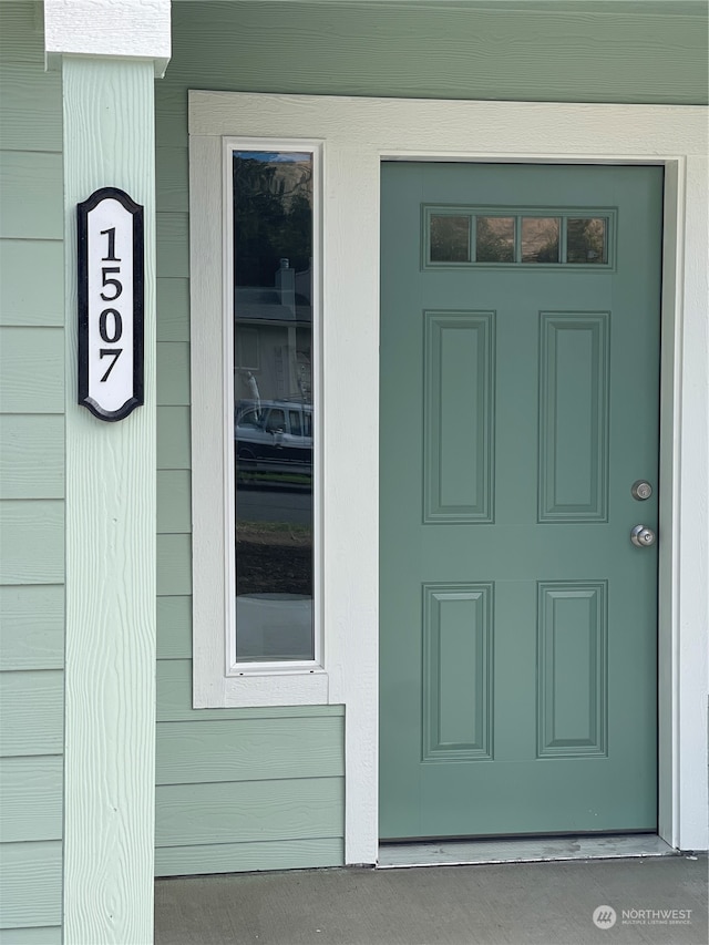 view of doorway to property