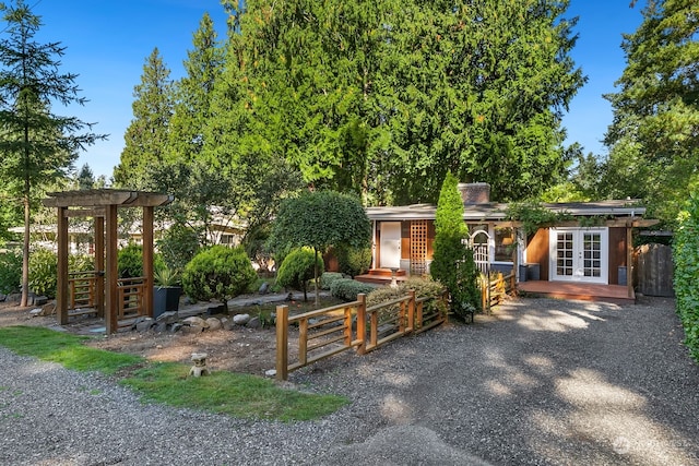 view of front of property featuring french doors