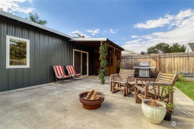 1145 School Ave, Walla Walla, WA 99362 - view of patio / terrace featuring an outdoor fire pit and a grill