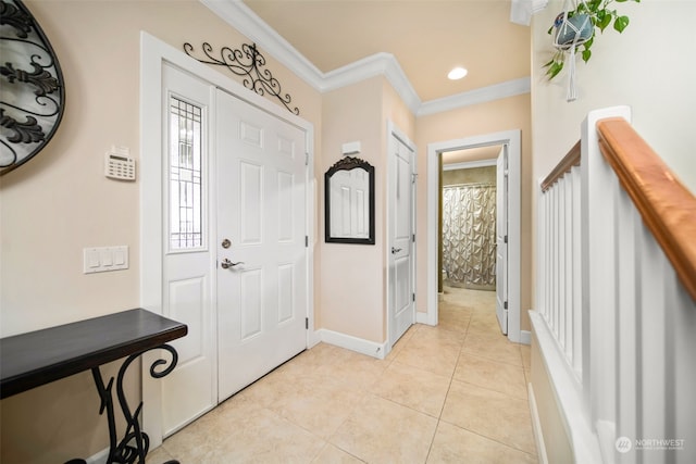 9225 Red Cliff Dr NW Unit B53, Quincy, WA 98848 - foyer entrance with crown molding, light tile patterned flooring, baseboards, and recessed lighting