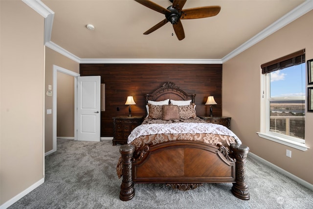 9225 Red Cliff Dr NW Unit B53, Quincy, WA 98848 - bedroom with ornamental molding, carpet floors, baseboards, and ceiling fan