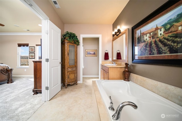 9225 Red Cliff Dr NW Unit B53, Quincy, WA 98848 - bathroom featuring vanity, visible vents, baseboards, and a bath