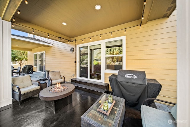 9225 Red Cliff Dr NW Unit B53, Quincy, WA 98848 - view of patio / terrace with entry steps, a grill, and a fire pit