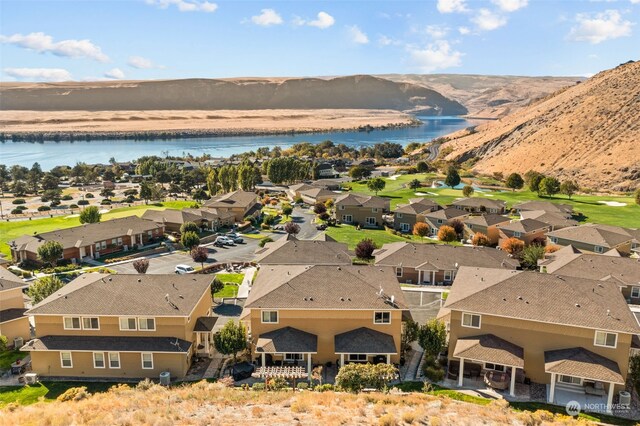 9225 Red Cliff Dr NW Unit B53, Quincy, WA 98848 - bird's eye view featuring a water and mountain view and a residential view