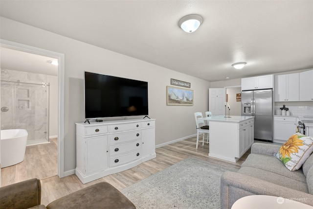 living room featuring light hardwood / wood-style flooring