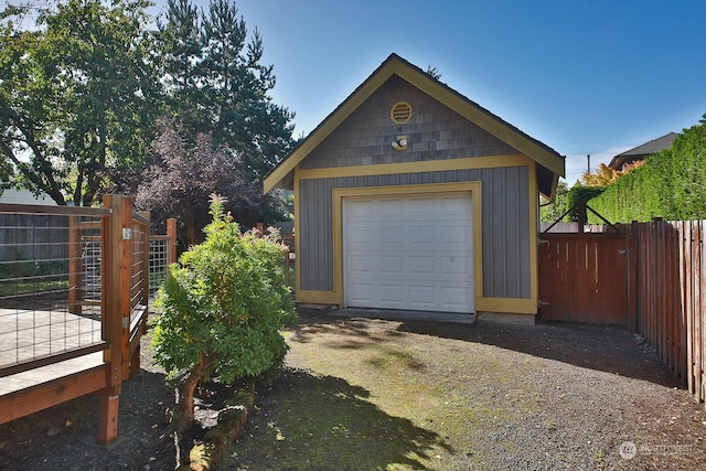 view of garage