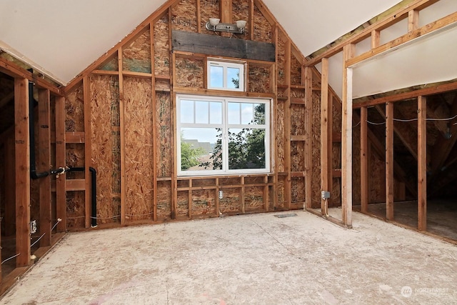 view of unfinished attic