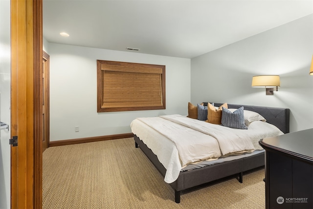 view of carpeted bedroom