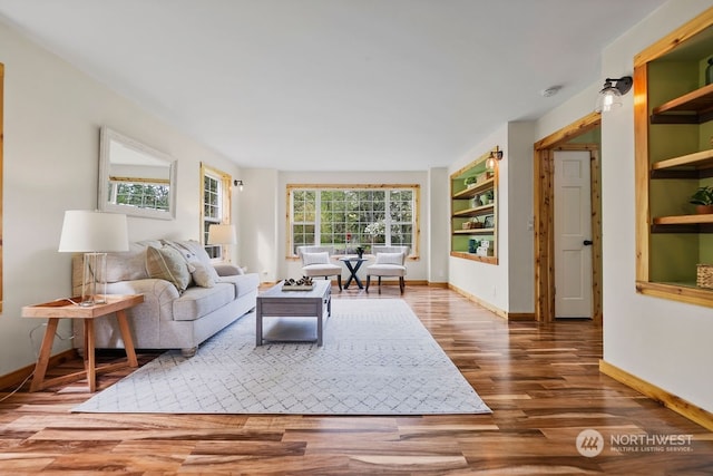 living room featuring hardwood / wood-style floors