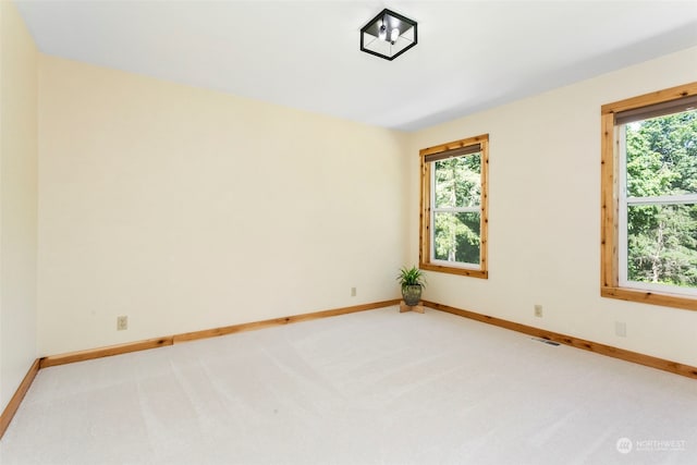 unfurnished room with carpet floors