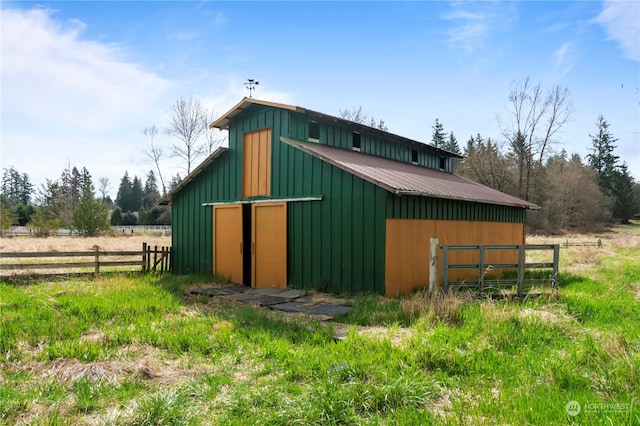 view of outdoor structure featuring a rural view