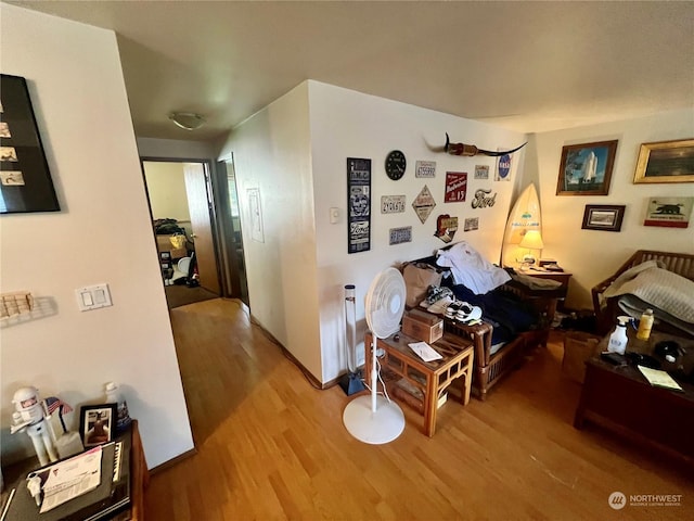 living area with wood finished floors