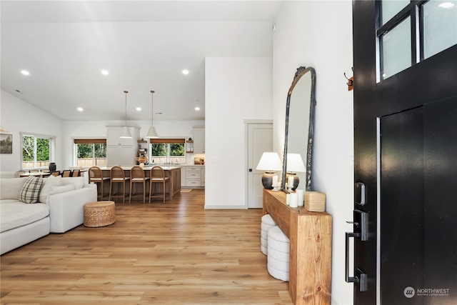 living room featuring light hardwood / wood-style flooring