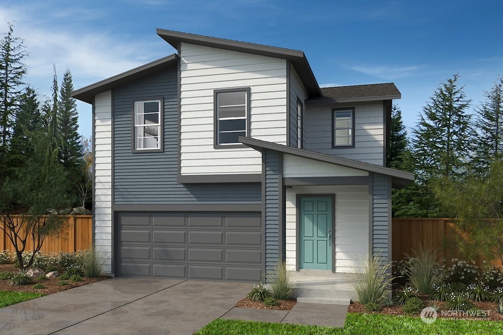 view of front facade featuring a garage