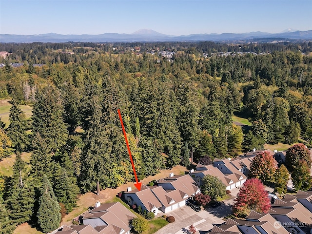 aerial view featuring a mountain view