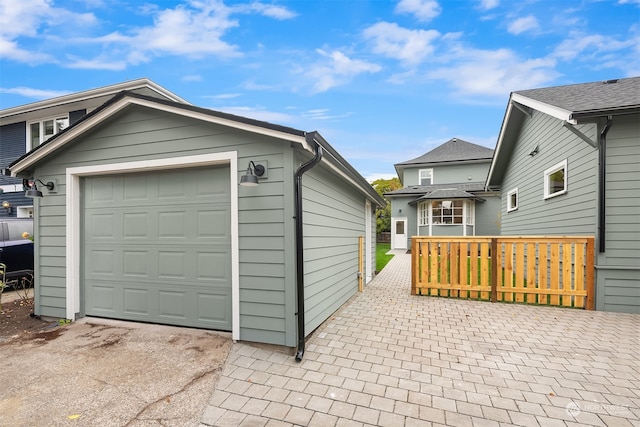 garage with wooden walls