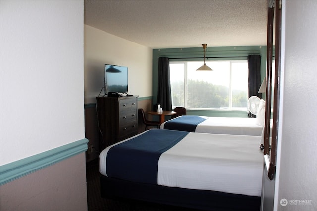 bedroom with a textured ceiling