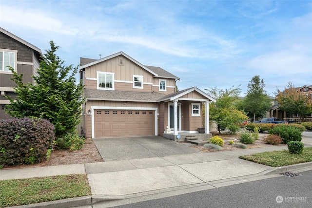 view of front of house with a garage