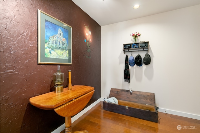 hallway featuring wood-type flooring