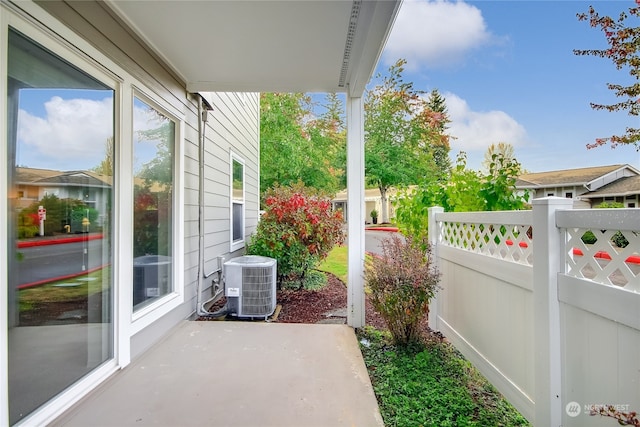 view of patio / terrace with central air condition unit